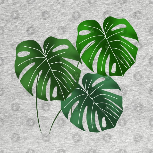 Monstera leaves - blue by Juliana Costa